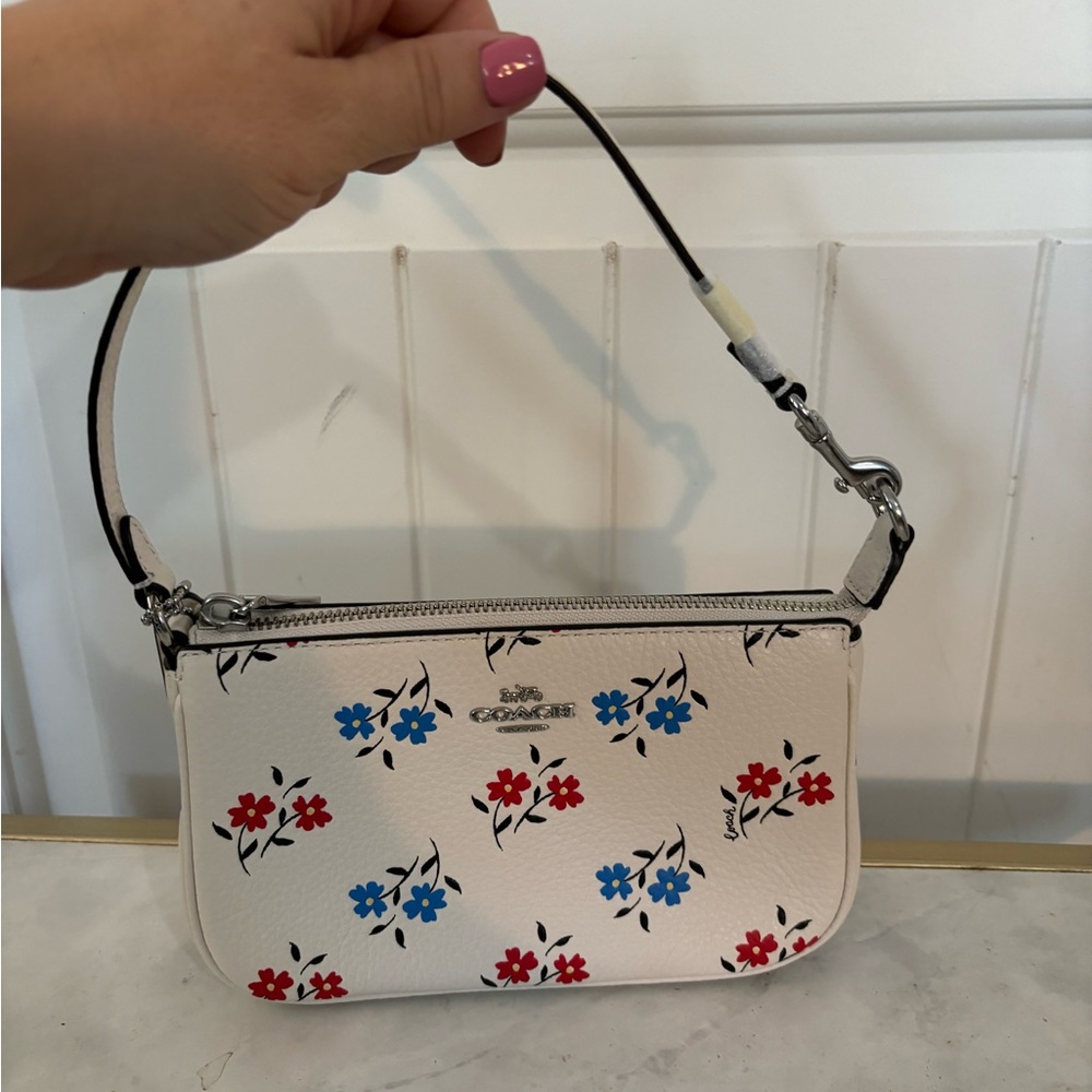 COACH Nolita 19 with Floral Print Handbag purse minibag color: chalk floral